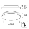 LED2 1430751 Stropní svítidlo ROUND III 28 HF 23W 3000K/3500K/4000K bílá