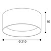 LED2 1481553DTW Stropní svítidlo ZETA ON XL, B DALI TW/PUSH TW 25W 3000K-4000K UGR černá