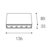 LED2 1491153DTW Stropní svítidlo LINEAR II ON 5, B DALI TW/PUSH TW 10W 3000K-4000K UGR černá