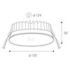 LED2 2151451 Zápustné svítidlo ZITA S, W 12-24W 3000K/3500K/4000K bílá