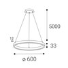 LED2 3270951ZBTW Závěsné svítidlo CIRCLE 60 P-Z, W ZIGBEE TW 42W 3000K-4000K bílá