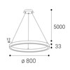 LED2 3271053DT Závěsné svítidlo CIRCLE 80 P-Z, B TRIAC DIM 62W 3000K/4000K černá