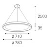 LED2 3271958DT BELLA SLIM 78 P-Z, CF DIM 60W 2CCT 3000K/4000K závěsné kávové