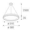 LED2 3273257DT Závěsné svítidlo BELLA SLIM 58 P-Z, G TRIAC DIM 48W 2CCT 3000K/4000K zlatá