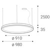 LED2 3273357D Závěsné svítidlo BELLA SLIM 98 P-Z, G DALI/PUSH DIM 80W 2CCT 3000K/4000K zlatá