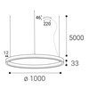 LED2 3273451CSTW Závěsné svítidlo CIRCLE 100 P-Z, W CASAMBI TW 80W 3000K-4000K bílá