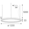 LED2 3273551CSTW Závěsné svítidlo CIRCLE 120 P-Z, W CASAMBI TW 100W 3000K-4000K bílá