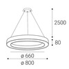 LED2 3273953DT Závěsné svítidlo SATURN SLIM 80 P-Z, B TRIAC DIM 60W 2CCT 3000K/4000K černá