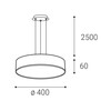 LED2 3274271 Závěsné svítidlo MONO SLIM 40 P-Z, W 30W 2700K/3000K/4000K bílá