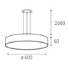 LED2 3274353DT Závěsné svítidlo MONO SLIM 60 P-Z, B TRIAC DIM 60W 2CCT 3000K/4000K černá