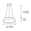 LED2 3275853DTW Závěsné svítidlo TORO 40 P/N-Z, B DALI TW/PUSH TW 32+8W 3000K-4000K černá