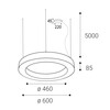 LED2 3276373DTW Závěsné svítidlo SATURN SLIM II 60 P/N-Z, B DALI TW/PUSH TW 60W (40+20) 2700K-4000K černá