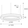 LED2 3276571D Závěsné svítidlo SATURN SLIM II 100 P/N-Z, W DALI/PUSH 120W (80+40) 2700K/3000K/4000K bílá