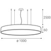 LED2 3276773D Závěsné svítidlo MONO SLIM 100 P-Z, B DALI/PUSH 115W 2700K/3000K/4000K černá