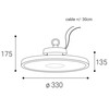 LED2 3450753DA Závěsné svítidlo HBAY PRO 0-10V 100-200W 3000K/4000K/5000K černá