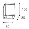 LED2 KUBO, A STROPNÍ ANTRACITOVÉ IP54 5130334