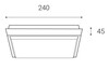 LED2 QUADO L, A STROPNÍ ANTRACITOVÉ IP54 5130934