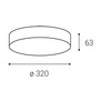LED2 5200154D Stropní venkovní svítidlo DRUM, A DALI/PUSH 3CCT 21W 3000K/4000K/6500K antracit