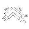 LED2 6315353 LINO II LIGHT CORNER rohová spojka, B 6-12W 3000K/3500K/4000K černá