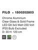 Nova Luce Nápadité závěsné svítidlo Filo ve vintage stylu - 350 x 1200 mm, chrom, sklo - mix 3 tvarů NV 1500202803