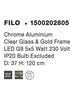 Nova Luce Nápadité závěsné svítidlo Filo ve vintage stylu - 1200 mm, chrom, sklo NV 1500202805