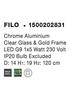 Nova Luce Nápadité závěsné svítidlo Filo ve vintage stylu - pr. 140 x 190 x 1200 mm, chrom, sklo NV 1500202831