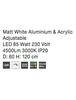 NOVA LUCE závěsné svítidlo DEA matný bílý hliník a akryl nastavitelné LED 85W 3000K IP20 stmívatelné 17222002 D