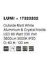 NOVA LUCE závěsné svítidlo LUMI zvenku matný bílý hliník a křišťál uvnitř LED 60W 3000K IP20 17320202