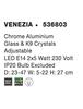 NOVA LUCE nástěnné svítidlo VENEZIA chromovaný hliník sklo a K9 křišťály nastavitelné E14 2x5 W IP20 bez žárovky 536803