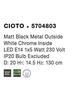 NOVA LUCE závěsné svítidlo CIOTO kov matná černá venku bílý chrom uvnitř E14 1x5W bez žárovky 5704803