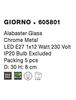NOVA LUCE stropní svítidlo GIORNO alabastrové sklo chromovaný kov E27 1x12W 605801