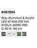 NOVA LUCE závěsné svítidlo RANDO šedý hliník a akryl LED 42W 230V 4000K IP20 6167204
