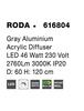 NOVA LUCE závěsné svítidlo RODA šedý hliník akrylový difuzor LED 46W 230V 3000K IP20 616804