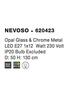 Nova Luce Stylové závěsné svítidlo Nevoso v kombinaci chromu a opálového skla - 1 x 60 W, pr. 500 mm NV 620423