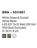 NOVA LUCE stropní svítidlo ERA bílé sklo a křišťál chromovaný kov E27 4x12W 6311801