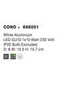 NOVA LUCE bodové svítidlo CONO bílý hliník GU10 1x10W 230V IP20 bez žárovky 668001