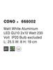 NOVA LUCE bodové svítidlo CONO matný bílý hliník GU10 2x10W IP20 bez žárovky 668002