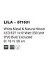 NOVA LUCE stolní lampa LILA bílý kov a přírodní dřevo E27 1x12W 230V IP20 bez žárovky 671601