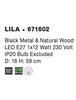 NOVA LUCE stolní lampa LILA černý kov a přírodní dřevo E27 1x12W 230V IP20 bez žárovky 671602