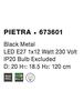 NOVA LUCE závěsné svítidlo PIETRA matný černý kov černý kabel E27 1x12W 673601