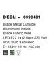 NOVA LUCE závěsné svítidlo DEGLI černý kov zvenku hliník uvnitř E27 1x12W IP20 bez žárovky 6990401