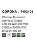 NOVA LUCE závěsné svítidlo CORONA chromovaný hliník akryl a křišťál LED 36W 230V 3000K IP20 7402401