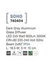 NOVA LUCE venkovní nástěnné svítidlo SOHO tmavě šedý hliník skleněný difuzor LED 2x5W 3000K 220-240V 2x60st. IP54 světlo nahoru a dolů 740404