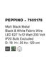 NOVA LUCE závěsné svítidlo PEPPINO matný černý kov černá a bílý kabel E27 1x12W 7605178