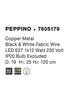 NOVA LUCE závěsné svítidlo PEPPINO matná měď černý a bílý kabel E27 1x12W 7605179