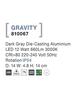 NOVA LUCE venkovní nástěnné svítidlo GRAVITY tmavě šedý hliník akrylový difuzor LED 12W 3000K 220-240V rotační IP54 810067