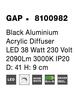Nova Luce Moderní úzké stropní LED svítidlo Gap v bílé a černé barvě - 38 W LED, 2090 lm, pr. 410 x 90 mm, černá NV 8100982