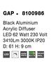 Nova Luce Moderní úzké stropní LED svítidlo Gap v bílé a černé barvě - 62 W LED, 3410 lm, pr. 610 x 90 mm, černá NV 8100986