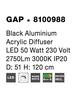 Nova Luce Decentní závěsné LED svítidlo Gap v bílé a černé barvě - pr. 510 x 70 x 1130 mm, černá NV 8100988