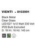 NOVA LUCE závěsné svítidlo VIENTI čiré sklo a černý kov E27 1x12W 230V IP20 bez žárovky 8103991
